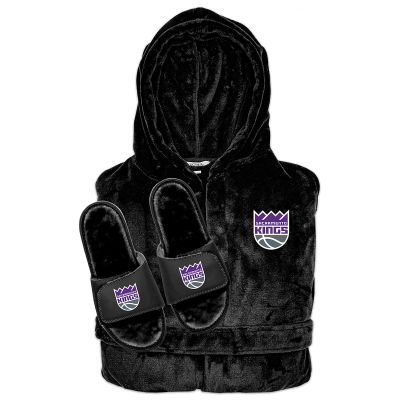 Sacramento Kings Faux Fur Slide Sandals & Robe Bundle