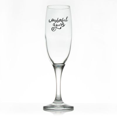 Custom Personalized Champagne Flutes -  Wonderful Years  - Promotional Champagne Flutes In Bulk