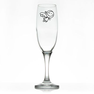 Custom Personalized Champagne Flutes - Flying Angel - Promotional Champagne Flutes In Bulk
