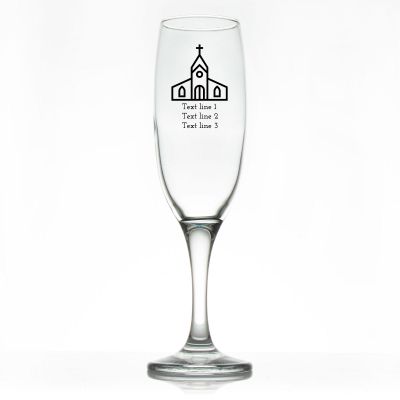 Custom Personalized Champagne Flutes - Church - Promotional Champagne Flutes In Bulk