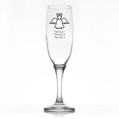 Custom Personalized Champagne Flutes - Angel - Promotional Champagne Flutes In Bulk