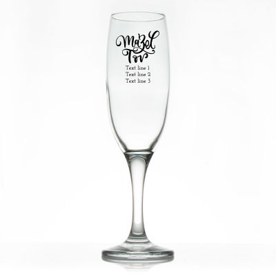 Custom Personalized Champagne Flutes - Mazel Tov - Promotional Champagne Flutes In Bulk