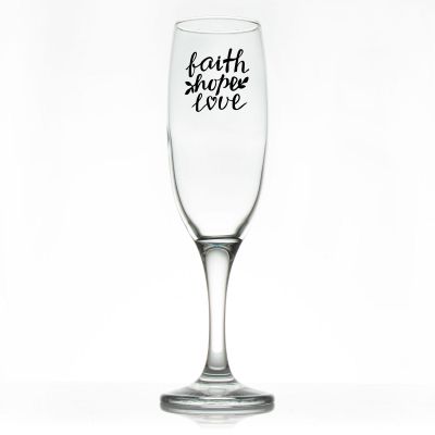 Custom Personalized Champagne Flutes - Faith Hope Love - Promotional Champagne Flutes In Bulk