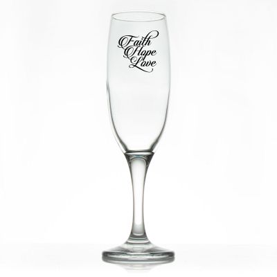 Custom Personalized Champagne Flutes - Elegant Faith Hope Love - Promotional Champagne Flutes In Bulk