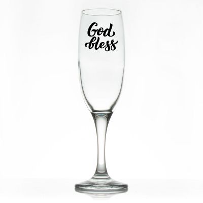 Custom Personalized Champagne Flutes - God Bless - Promotional Champagne Flutes In Bulk