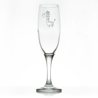 Custom Personalized Champagne Flutes - Giraffe - Promotional Champagne Flutes In Bulk
