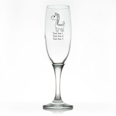 Custom Personalized Champagne Flutes - Baby Giraffe - Promotional Champagne Flutes In Bulk