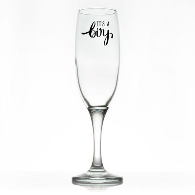 Custom Personalized Champagne Flutes - It's a Boy - Promotional Champagne Flutes In Bulk