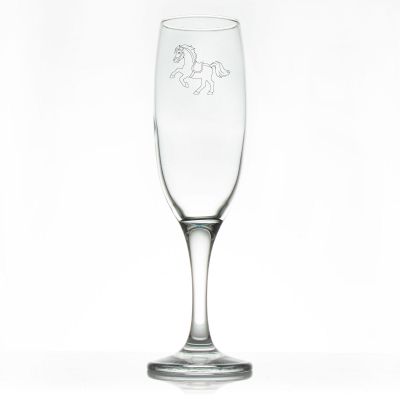 Custom Personalized Champagne Flutes - Carousel Horse - Promotional Champagne Flutes In Bulk