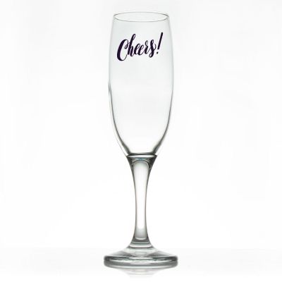Custom Personalized Champagne Flutes - Cheers! - Promotional Champagne Flutes In Bulk