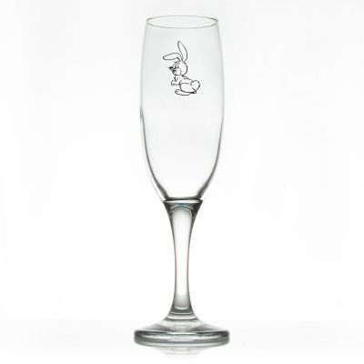 Custom Personalized Champagne Flutes - Rabbit - Promotional Champagne Flutes In Bulk