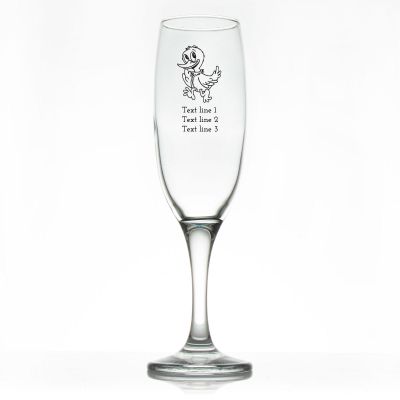 Custom Personalized Champagne Flutes - Duck - Promotional Champagne Flutes In Bulk