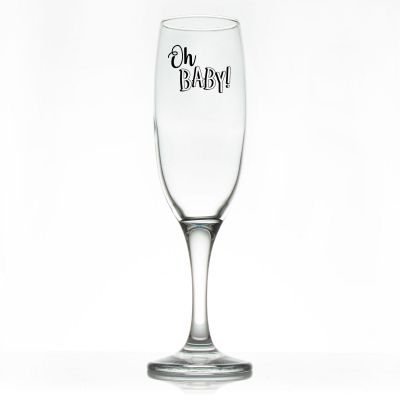 Custom Personalized Champagne Flutes - Oh Baby! - Promotional Champagne Flutes In Bulk