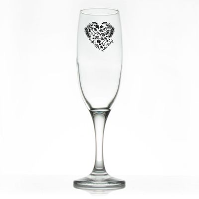 Custom Personalized Champagne Flutes - Hello Baby Heart - Promotional Champagne Flutes In Bulk