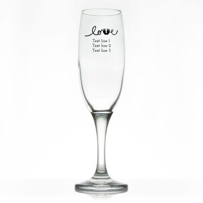 Custom Personalized Champagne Flutes - Love Baby Feet - Promotional Champagne Flutes In Bulk