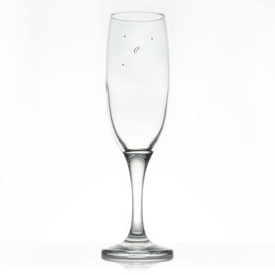 Custom Personalized Champagne Flutes - Long Form Date and Signature - Promotional Champagne Flutes In Bulk