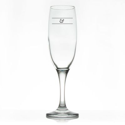 Custom Personalized Champagne Flutes - Striped Monogram Name and Date - Promotional Champagne Flutes In Bulk