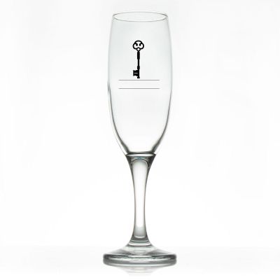 Custom Personalized Champagne Flutes - Key Initials - Promotional Champagne Flutes In Bulk