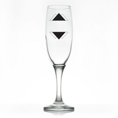 Custom Personalized Champagne Flutes - Triangle Peaks - Promotional Champagne Flutes In Bulk