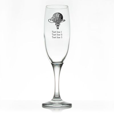Custom Personalized Champagne Flutes - Let the Adventures Begin - Hot Air Balloon- Promotional Champagne Flutes In Bulk
