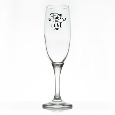 Custom Personalized Champagne Flutes - Fall in Love - Promotional Champagne Flutes In Bulk