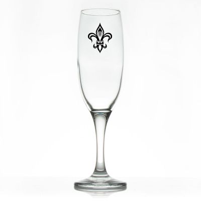 Custom Personalized Champagne Flutes - Fleur de Lis - Promotional Champagne Flutes In Bulk
