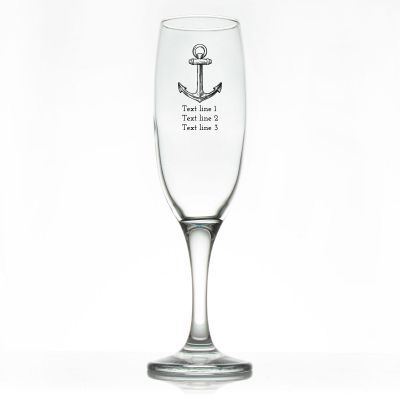 Custom Personalized Champagne Flutes - Anchor - Promotional Champagne Flutes In Bulk