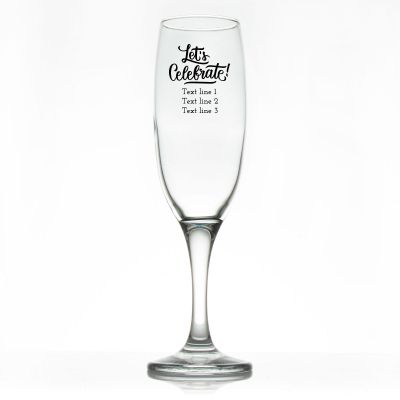 Custom Personalized Champagne Flutes - Let's Celebrate! - Promotional Champagne Flutes In Bulk