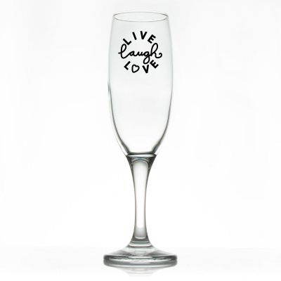 Custom Personalized Champagne Flutes - Live Laugh Love - Promotional Champagne Flutes In Bulk