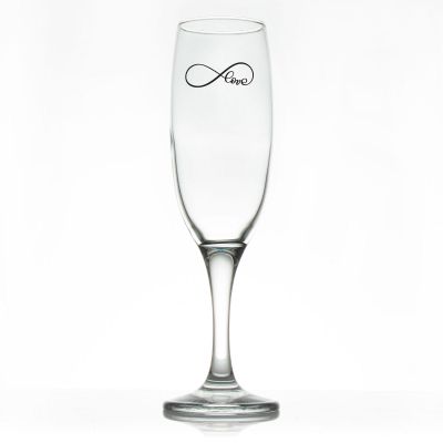 Custom Personalized Champagne Flutes - Infinity Love - Promotional Champagne Flutes In Bulk