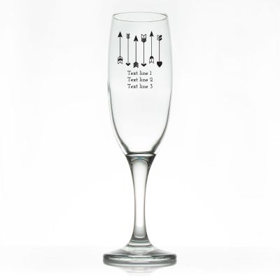 Custom Personalized Champagne Flutes - Arrows - Promotional Champagne Flutes In Bulk