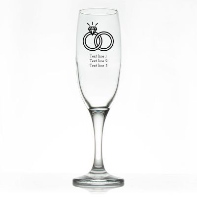 Custom Personalized Champagne Flutes - Engagement Rings - Promotional Champagne Flutes In Bulk