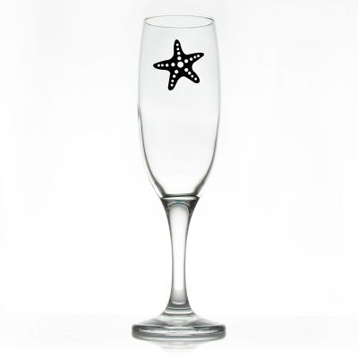 Custom Personalized Champagne Flutes - Starfish - Promotional Champagne Flutes In Bulk