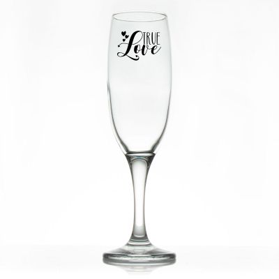 Custom Personalized Champagne Flutes - True Love - Promotional Champagne Flutes In Bulk