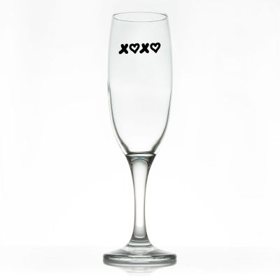Custom Personalized Champagne Flutes - XOXO - Promotional Champagne Flutes In Bulk