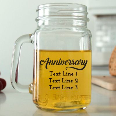 Mason Mug - Anniversary - Personalized Mason Jar 16oz