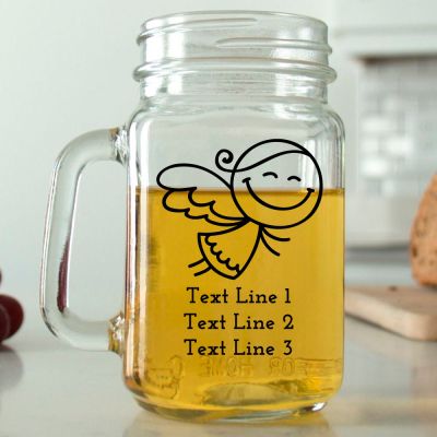 Mason Mug - Flying Angel - Personalized Mason Jar 16oz