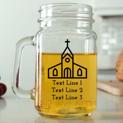 Mason Mug - Church- Personalized Mason Jar 16oz