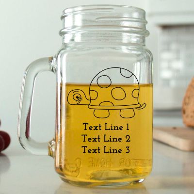 Mason Mug - Baby Turtle- Personalized Mason Jar 16oz