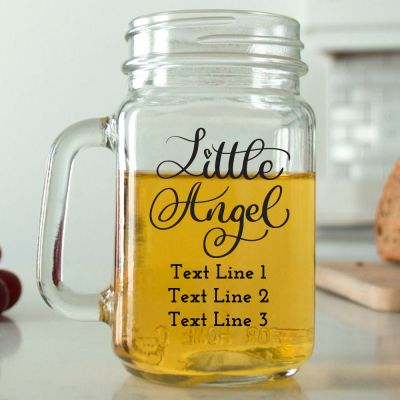 Mason Mug - Little Angel - Personalized Mason Jar 16oz