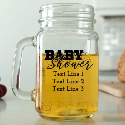 Mason Mug - Baby Shower Confetti - Personalized Mason Jar 16oz