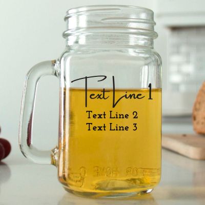 Mason Mug - Stylish Signature - Personalized Mason Jar 16oz