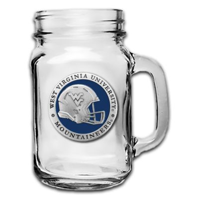 West Virginia University Mountaineers Helmet Mason Jar Mug