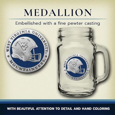 West Virginia University Mountaineers Helmet Mason Jar Mug