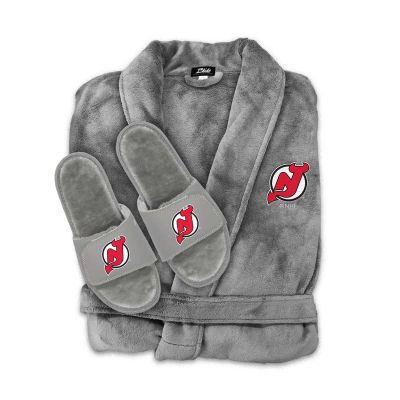 New Jersey Devils Faux Fur Slide Sandals & Robe Bundle