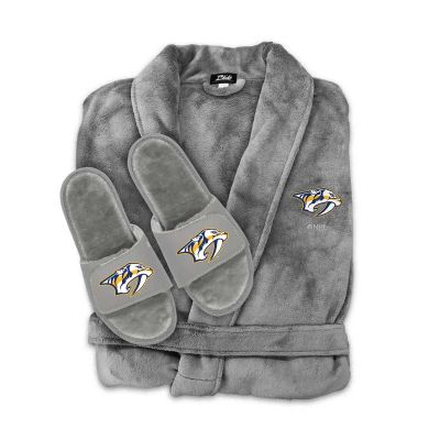 Nashville Predators Faux Fur Slide Sandals & Robe Bundle