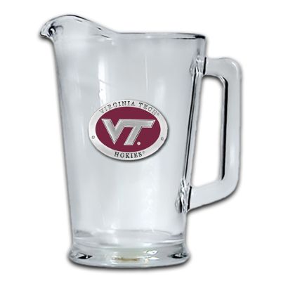 Virginia Tech VT Logo Glass Pitcher