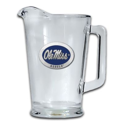 University of Mississippi - Ole Miss Blue -  Glass Pitcher
