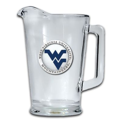 West Virginia University Mountaineers Glass Pitcher