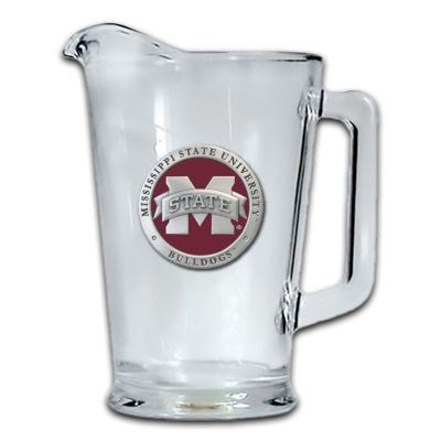 Mississippi State University "M" Logo -  Glass Pitcher